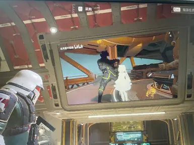 Helldivers 2 Ship hub advertisement replaces VR video of diver dancing hop(English and German voice replacement)