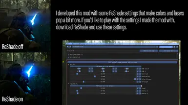 My Reshade settings, if you'd like to use it with this mod