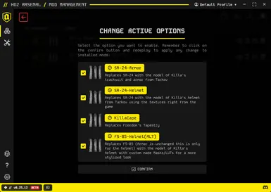 Remodel Mod Manager Options