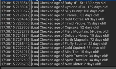 console output, until I find a convenient way for the UI to display this info, you can check the exact age of your horses here