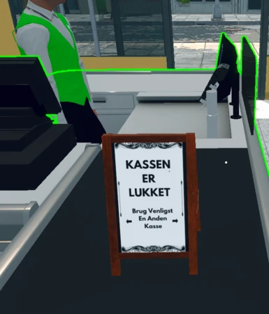 Kassen Er Lukket Skilt - Danish Version of Checkout Closed Sign