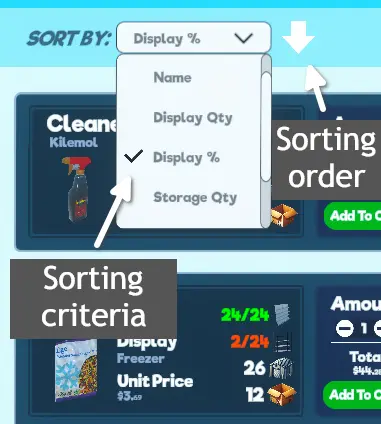 Sorting UI