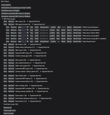 Item Tools UI