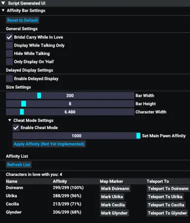 v1.1.7 Cheat Mode (Teleport to Lovers)