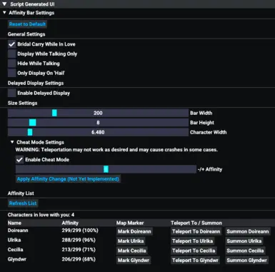 v1.1.7 Cheat Mode (Teleport/Summon Lovers)