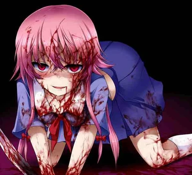 gasai yuno   covered in blood by primo kyun d4xx7u5