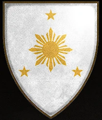 3 Stars and A Sun Coat of Arms (White)