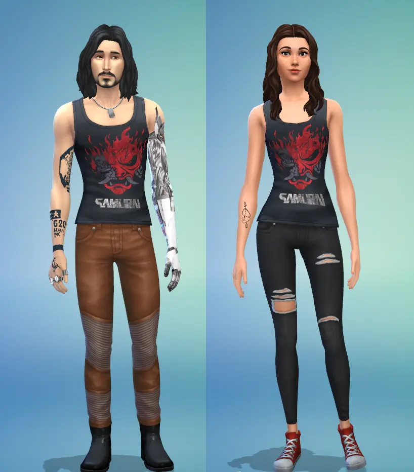 Cyberpunk 2077 Samurai Clothing Collection at The Sims 4 Nexus - Mods ...