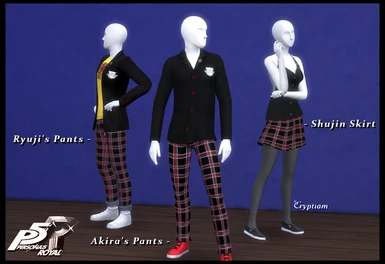 Persona 5 CC - Shujin Academy pants and skirt