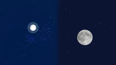 Upscalled new moon and original moon