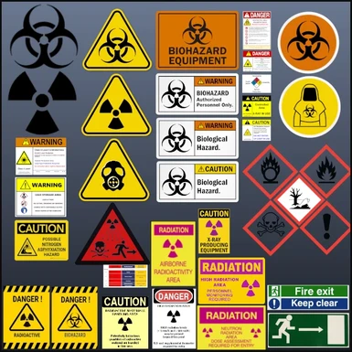 Radiation + Biohazard warning signs