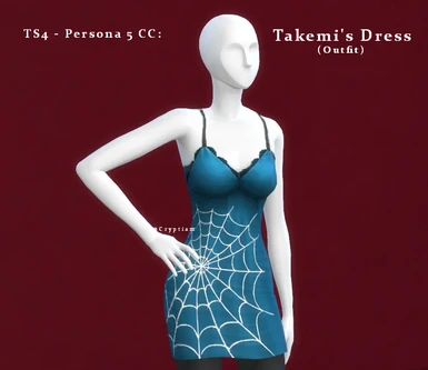 Persona 5 CC - Tae Takemi - Blue Spider Web Dress