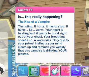 Buff for Sim being bitten ingame