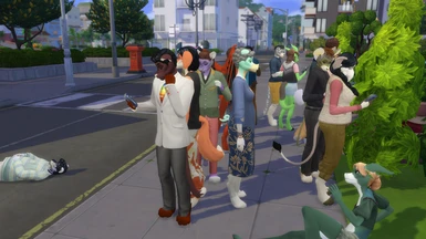 Some furrified sims using all compatible CC
