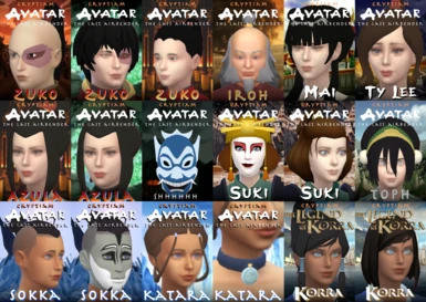 Avatar The Last Airbender hairs pack
