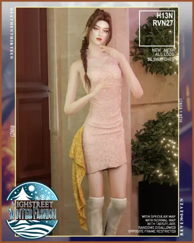 Sloping Shoulder Short Sided Tail Dress