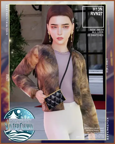 Child's Faux Fur Crop Jacket with Mini Clutch Bag