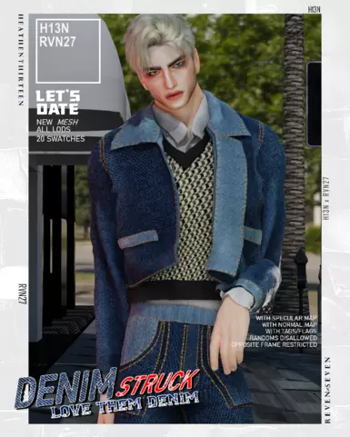 Stylish Denim Jean Jacket with Vest and Suit