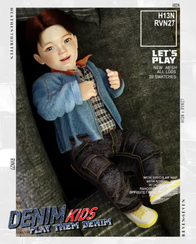 Infant's Vintage Punk Casual Retro Denim Jeans