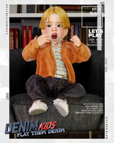 Infant's Inside Shirt Suede Collar Denim Jacket