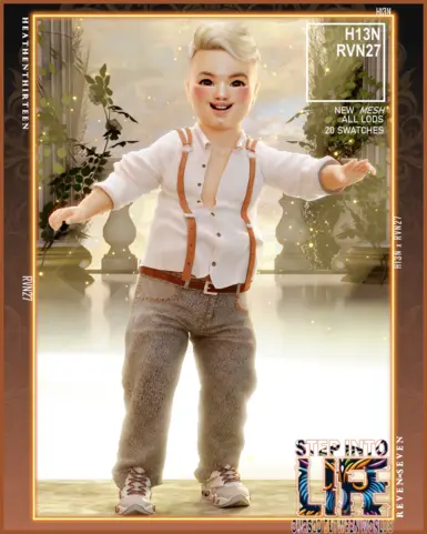 Toddler's Classic Double Leather Strap Suspender Open Shirt