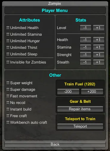 Player menu