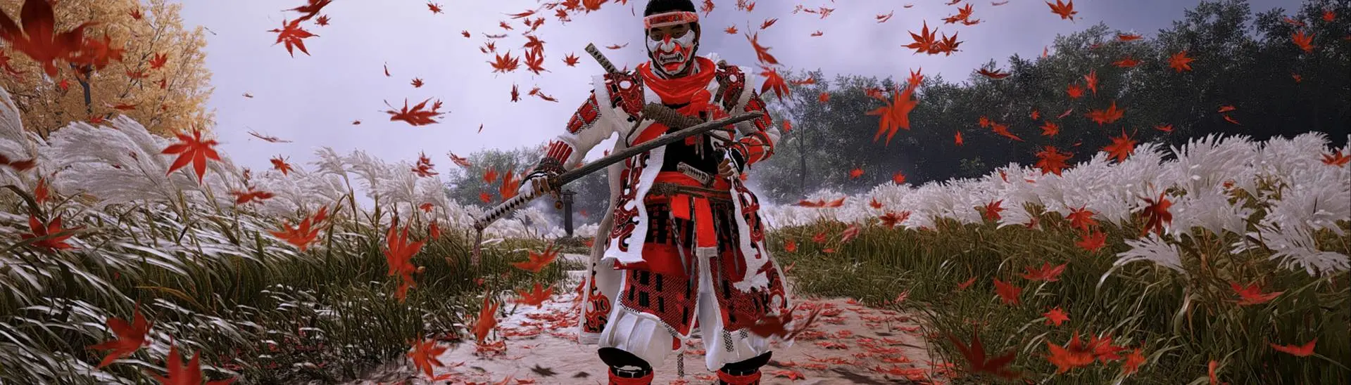 Ghost Armor Red Black and White at Ghost of Tsushima Director