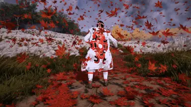 Ghost Armor Red Black and White