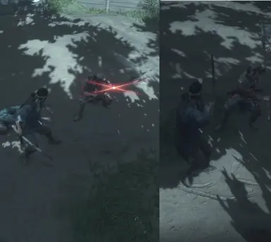 Remove red color strong attack indicator and HUD elements