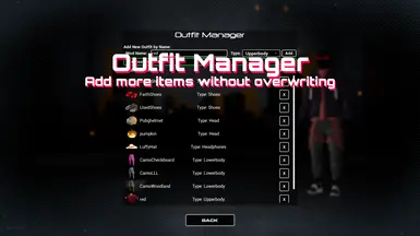 OutfitManager Mod