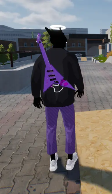 Purple electric guitar backpack