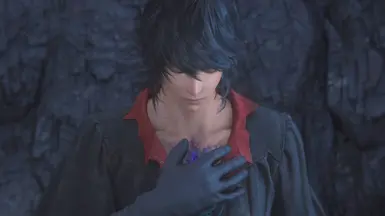 Handsome blonde boy replace with black hair and wounded outfit