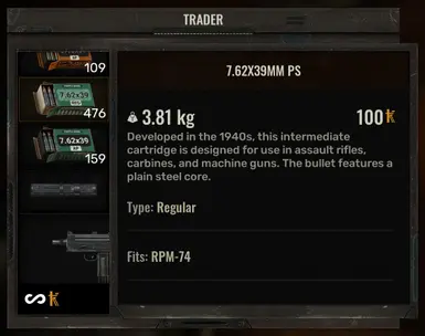 Trader sell 7.62x39 ammo