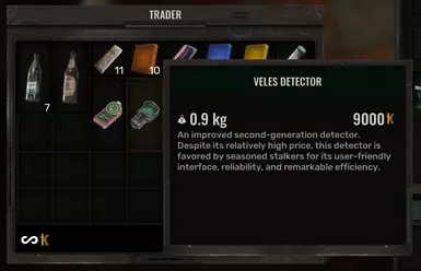 Veles Detector and X7 Suit earlier in the game