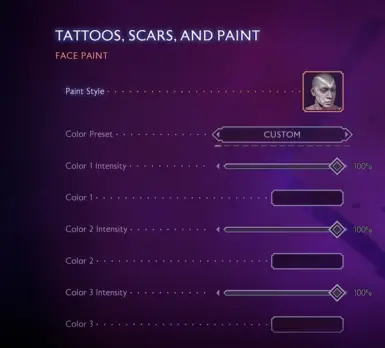 Replaces this face paint, with 3 colour channels to find your shade