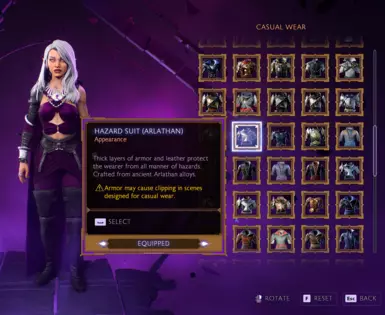 Replaces Hazard Suit (Dalish/Arlathan)