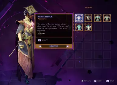Affects Neve's armor