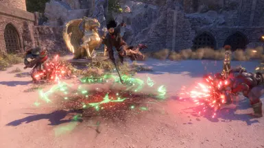 Example of lingering green VFX