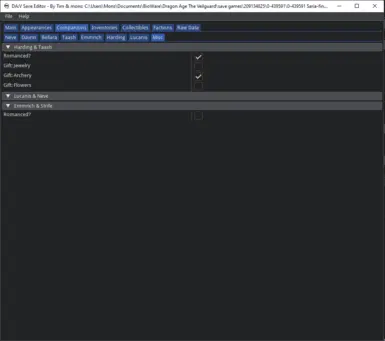 misc sub tab in companions edits npc romances