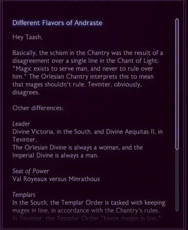 BEFORE - Different Flavors of Andraste