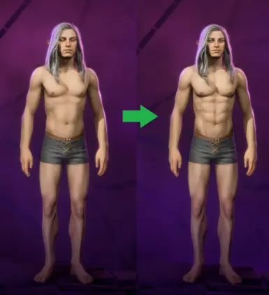 Skinny and Average body textures to Muscular (Male)