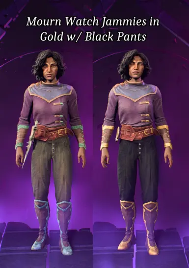 Mourn Watch Jammies in Gold w/ Black Pants