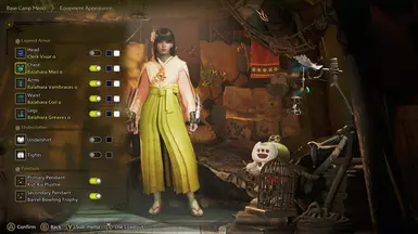 Just turn off helmet display, the flower is actually bundle with chest armor. 關閉頭盔顯示就好，花朵其實是跟身體模型在一起