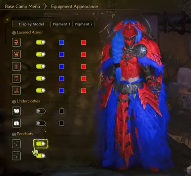 This shows the pigments that are colorable, this is specifically to show the helmets pigments