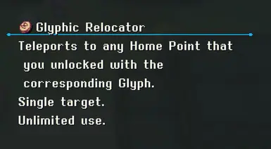 Glyphic Relocator - Fast Travel Mod