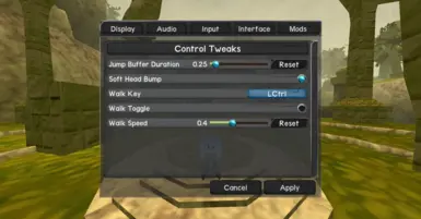 ControlTweaks settings