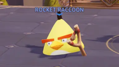 Chuck Angry Birds over Rocket Raccoon