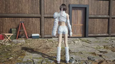 SamsamTS white pink recolor remake standard outfit without fishnet