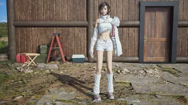 SamsamTS white pink recolor remake standard outfit without fishnet