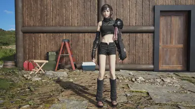 SamsamTS black pink recolor remake standard outfit without fishnet